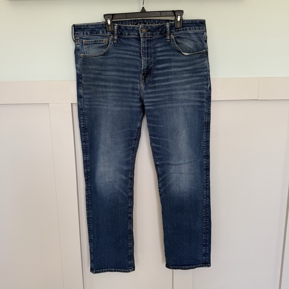 American Eagle Airflex Jeans Mens 38X32 Blue Straight Stretch‎ Normcore NOTES